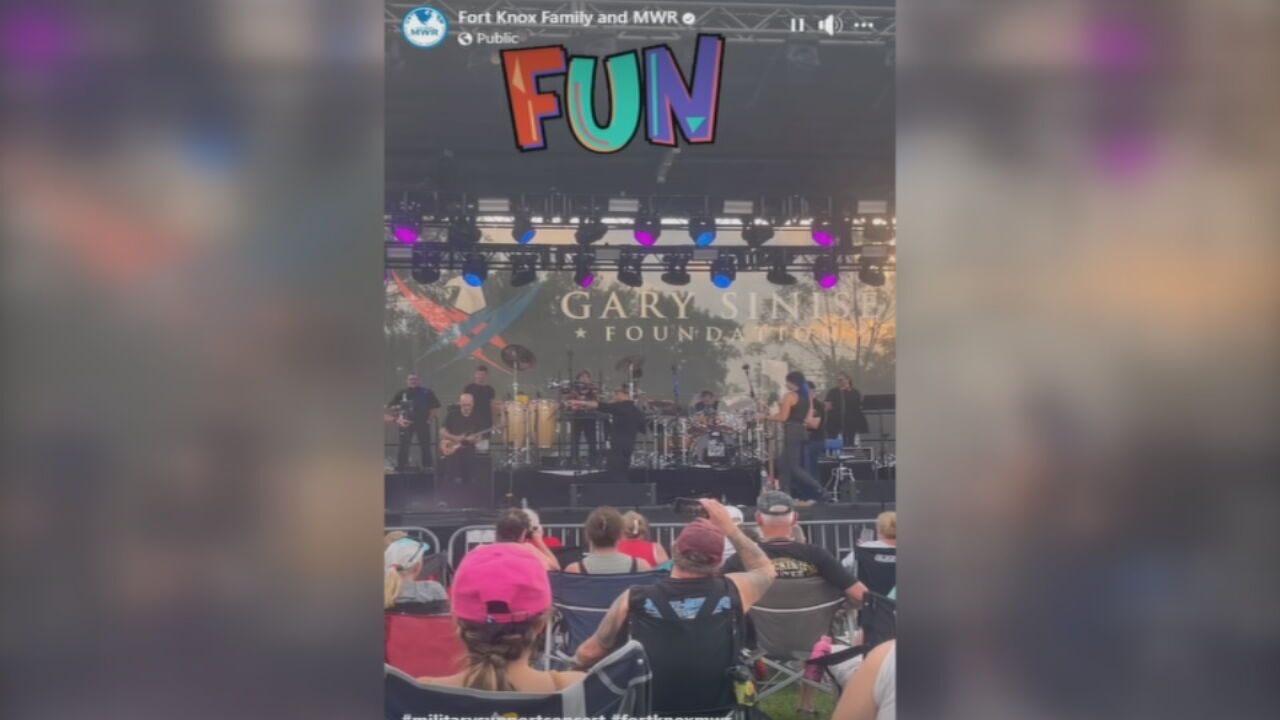 Actor Gary Sinise, Lt. Dan Band performs at Fort Knox in Kentucky